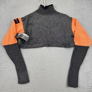 Tuff-N-Lite Cut Resistant Shirt Cropped Mens Large Orange Mock Neck‎ Made USA
